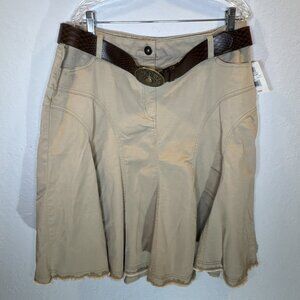 VTG Faded Glory Women’s Denim Midi‎ Skirt 18 Blue Fit Flare Boho Western Cottage